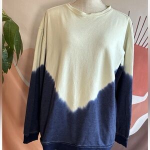 Natural Life Womens Blue Tie Dye Pullover Sweatshirt Size M Pockets Hippie Boho